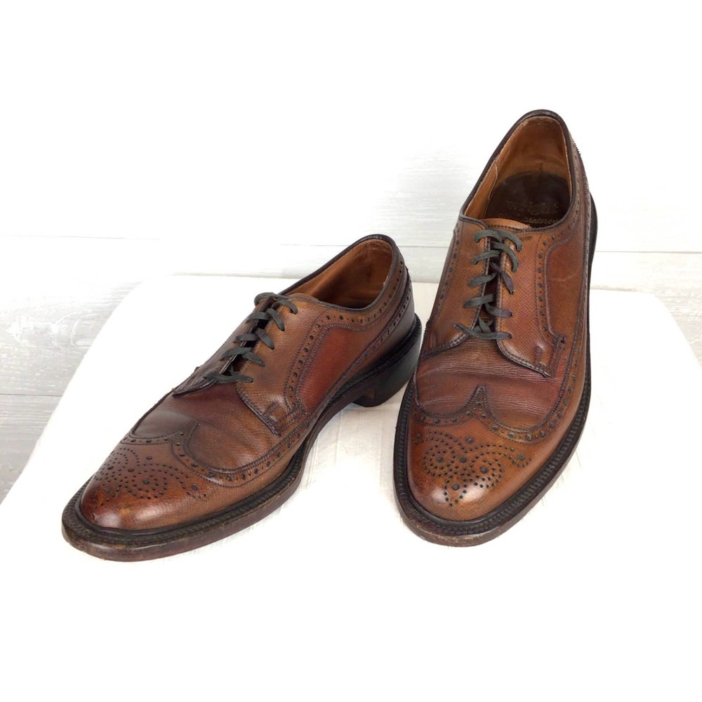 Vintage Wright Arch Preserver Wingtip Brogues 9.5 - image 1
